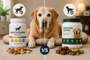 Read more about the article Multivitamin vs Specific Senior Dog Supplements: Which Does Your Dog Actually Need?